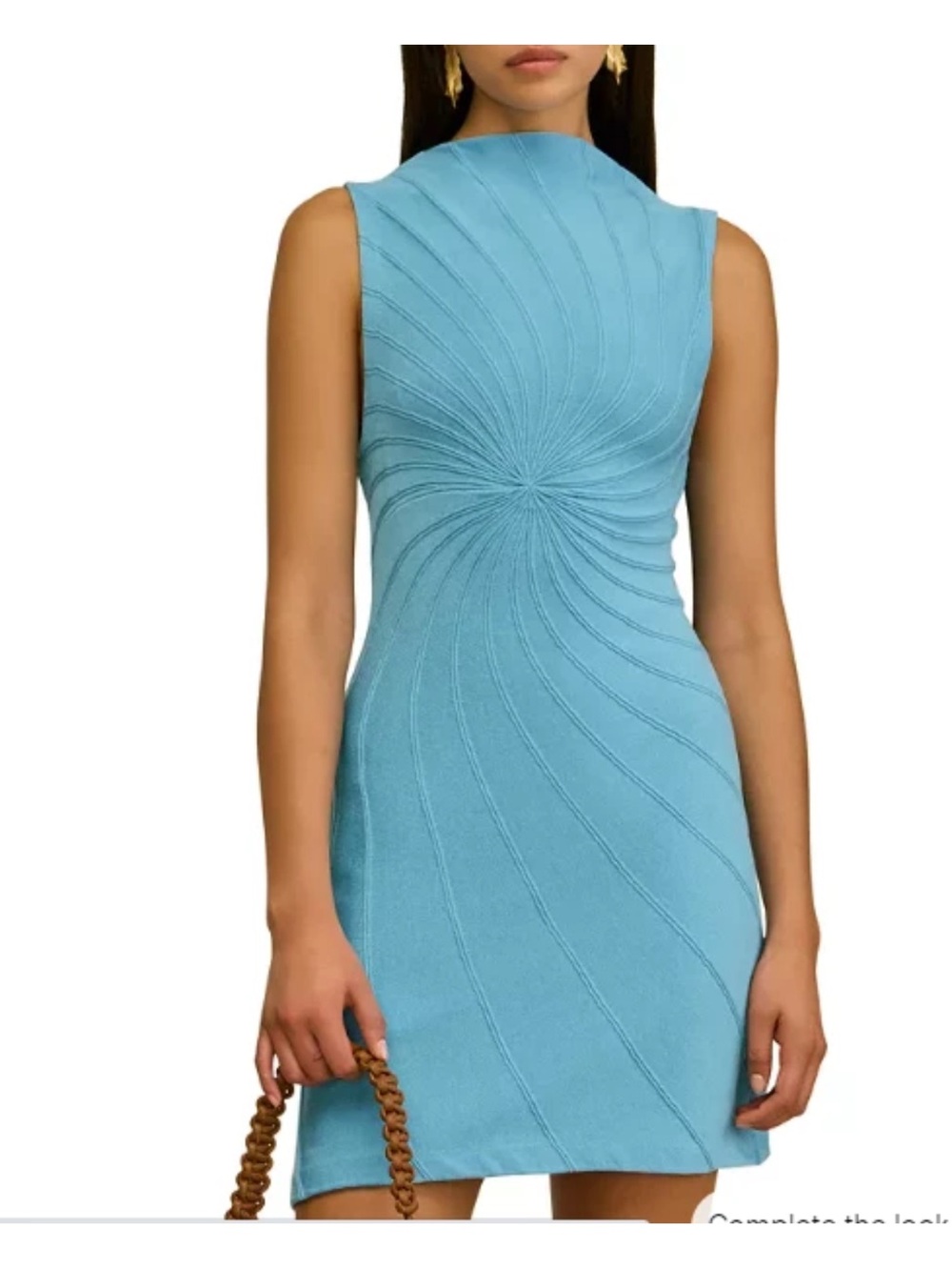 Cult Gaia Philippa Blue Knit Mini Dress - Size Small